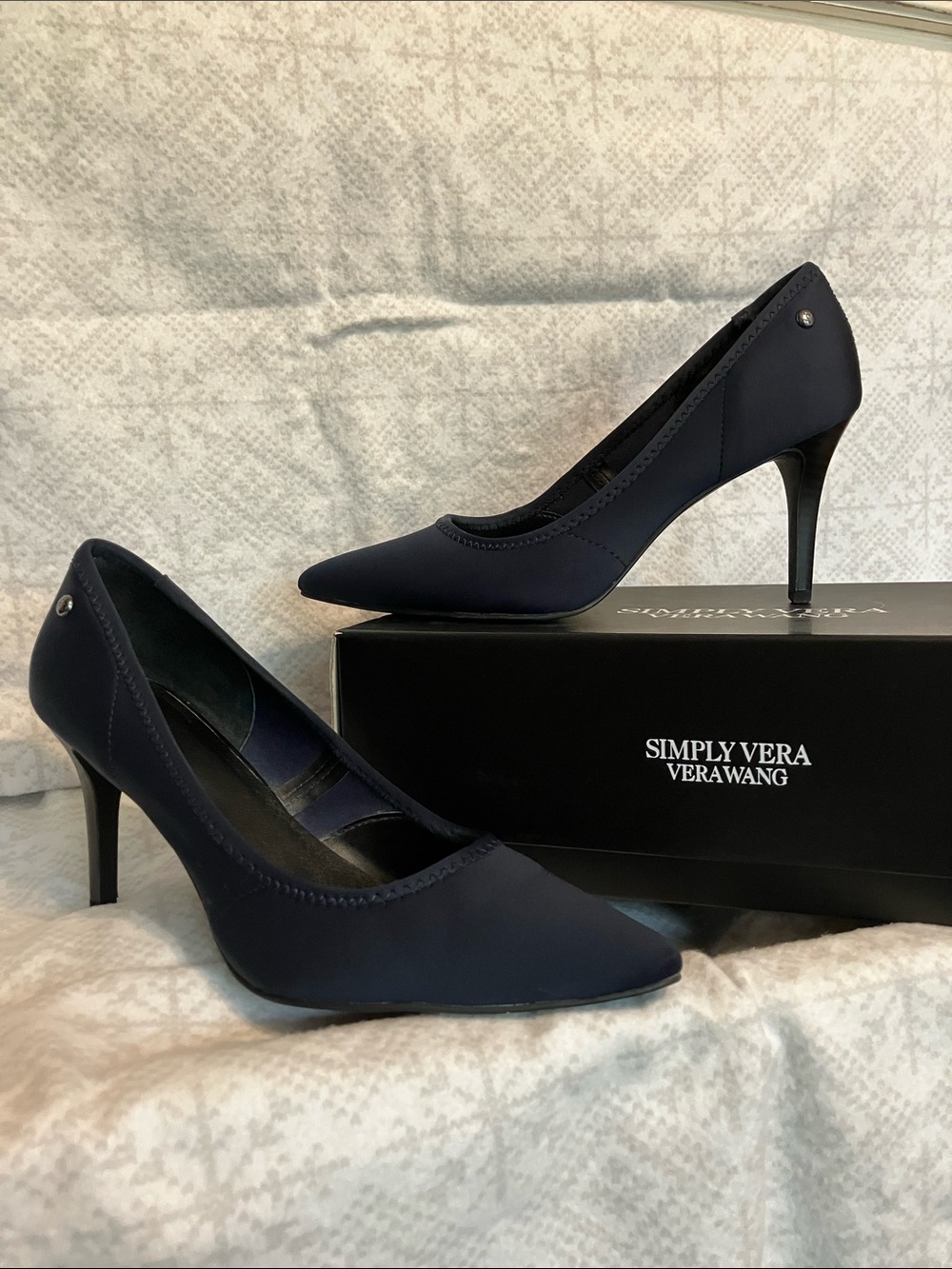 Simply Vera Vera Wang Navy Pointed Toe Stiletto Pumps